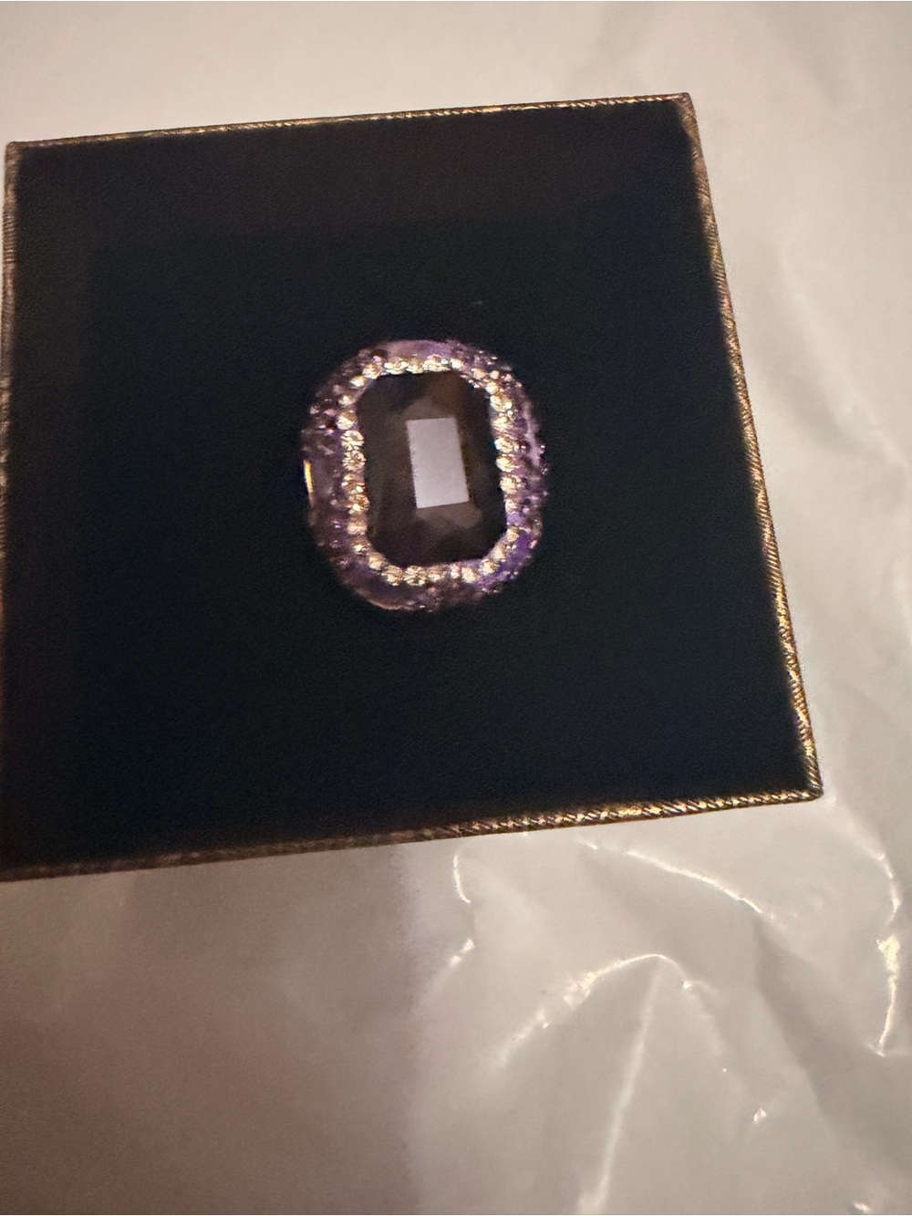 Amethyst Halo Cocktail Ring in Purple